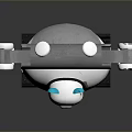 Cute Robot Character With Panda Face Mechanical Arms Tracked Legs And Round Body Design