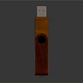 Classic Wooden USB Flash Drive With Natural Grain Design And Portable Storage Function 3d model