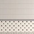 Classic Interior Floor Tiles With White Striped Upper And Geometric Brown White Pattern 3d model