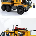 Detailed Yellow Lego Off-Road Vehicle With Minifigure Tools And Spare Parts