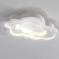 White Cloud Shaped Modern Ceiling Light With Soft Lighting For Kids Bedroom 3d model