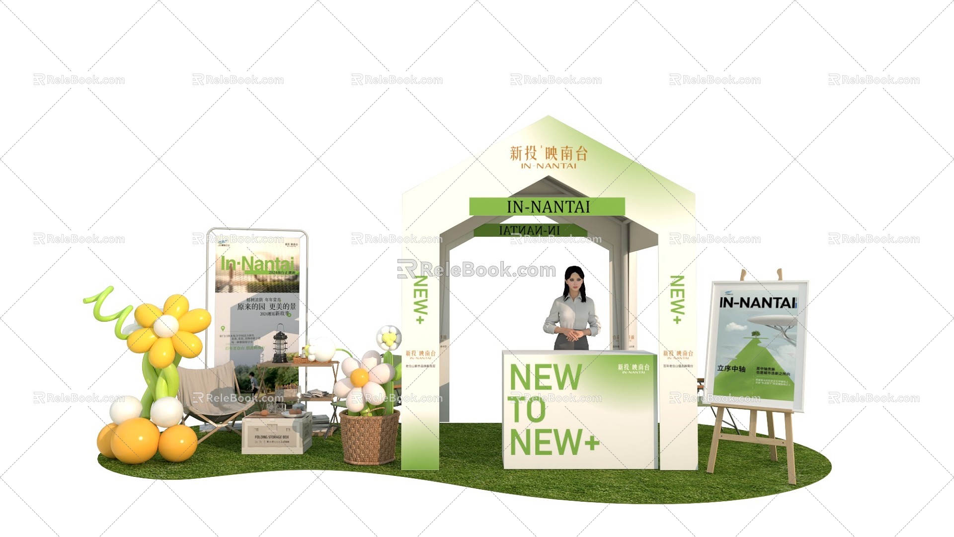 Outdoor Tour Exhibition Point Outdoor Real Estate Tour Temporary Exhibition Point Simple Exhibition Point Exhibition Display Flash Activities 3d model