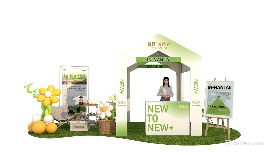 ORANTAI Liquor and Tobacco Store Booth With New Arrivals Friendly Staff And Flower Decorations 3d model 