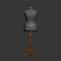 Vintage Gray Torso Dress Form With Wooden Stand And Numbers 1890 32 40
