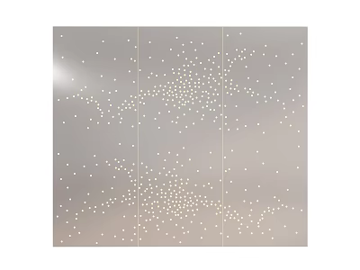 Gray Background Wall Design with White Dot Patterns and Divided Wavy Sections 3d model