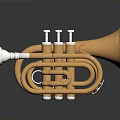 Glossy Golden Trumpet With Silver Valves As Home Decoration Piece