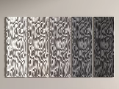 Modern Striped Wall Panels In Various Colors For Home Interior Design 3d model