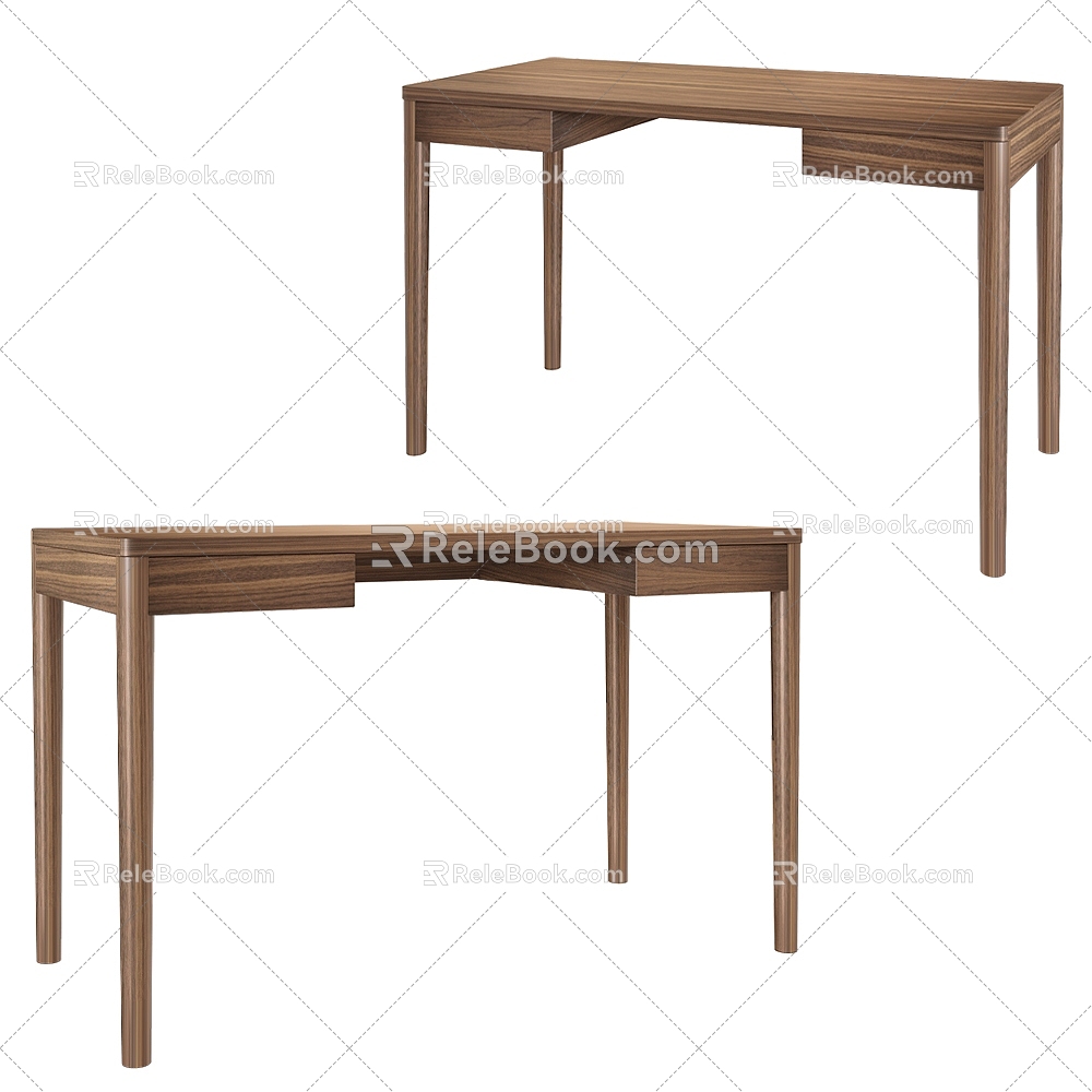 Modern Solid Wood Simple Desk 3d model