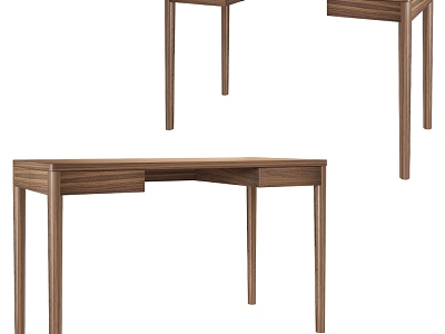 Modern Solid Wood Simple Desk 3d model