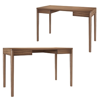 Modern Solid Wood Simple Desk 3d model