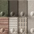 Various Textured Backgrounds With Spheres In Herringbone Geometric And Striped Patterns 3d model