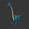Blue Dinosaur Toy With Long Neck Yellow Belly And Spotted Back Design