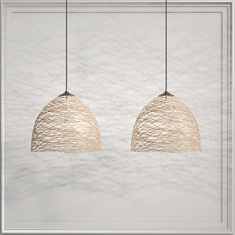 Nordic chandelier rattan chandelier 3d model