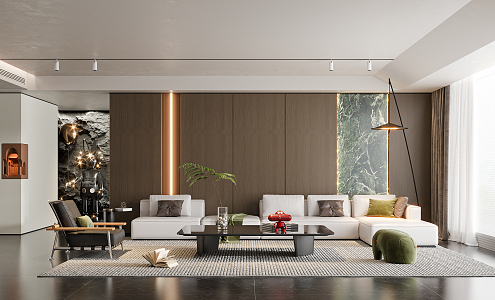 Modern Living Room Simple Living Room 3d model