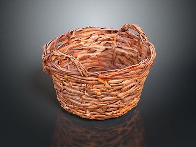 Basket Bamboo Basket Straw Basket Vegetable Basket Egg Basket Storage Basket Bamboo Basket Storage Basket Bamboo Blue 3d model