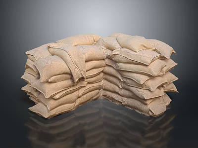 Durable Stacked Sandbags Essential Household Supplies For Emergency Flood Prevention 3d model