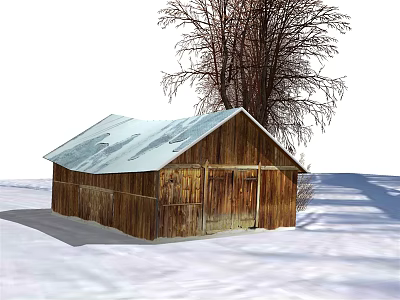 Modern wooden house tree house 3d model