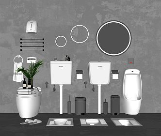 Modern toilet bathroom combination 3d model