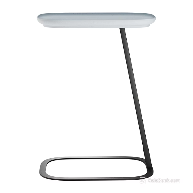 Modern Coffee Table With White Tabletop And Black Metal Frame For Living Room 3d model 