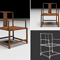 Wooden Leisure Chair Modern Design Featuring Armrests Square Backrest And Sturdy Structure