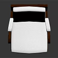 Modern Accent Chair With White Upholstery And Wooden Armrests Sleek Design