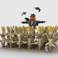 LEGO toy blocks corn field scarecrow crop scene 3d model