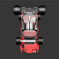 Red And Black Off Road Toy Car With Large Wheels And Transparent Roof