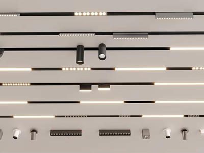 Various Modern Recessed and Track Lights with LED Technology for Home Commercial Use 3d model