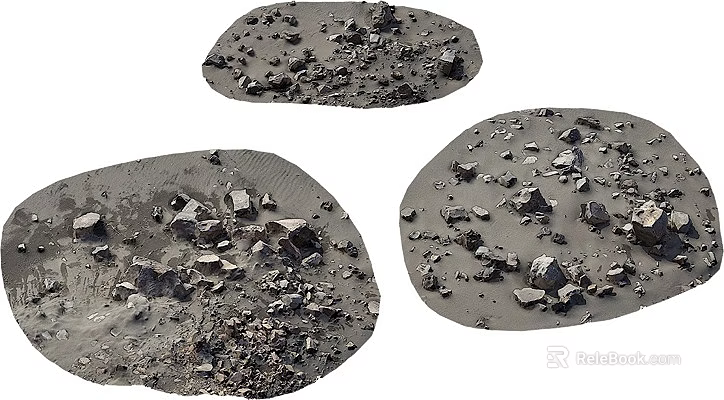 Varied Microtopography Features Rocky Surfaces Gravel Deposits And Sandy Textures 3d model 