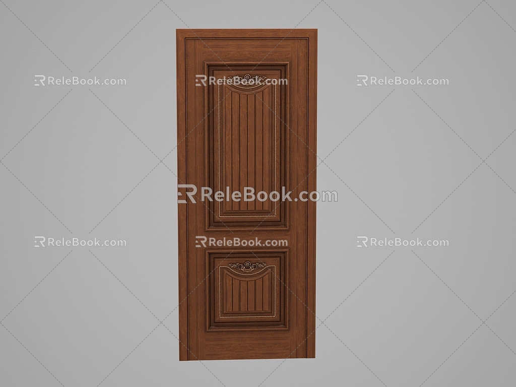 European-style solid wood door interior door 3d model