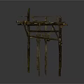 Three Abstract Architectural Metal Structure Art Models Modern Design Installations
