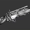 Vintage White and Black Motorcycle With Shiny Engine and Classic Black Wheels