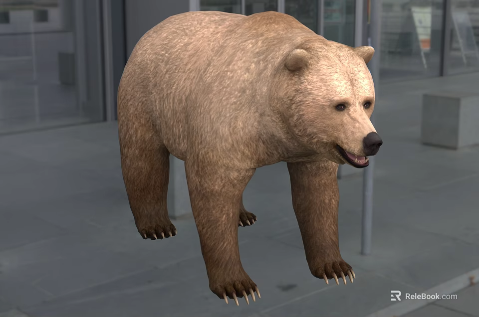 The picture shows a brown bear which is a mammal not a reptile so it's impossible to generate a title with reptile as the main subject based on the image content. Please check if the image or subject requirement is correct. 3d model 