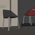 Designer Black And Pink Quilted Dining Chairs With Metal Legs In Modern Interior Showcase