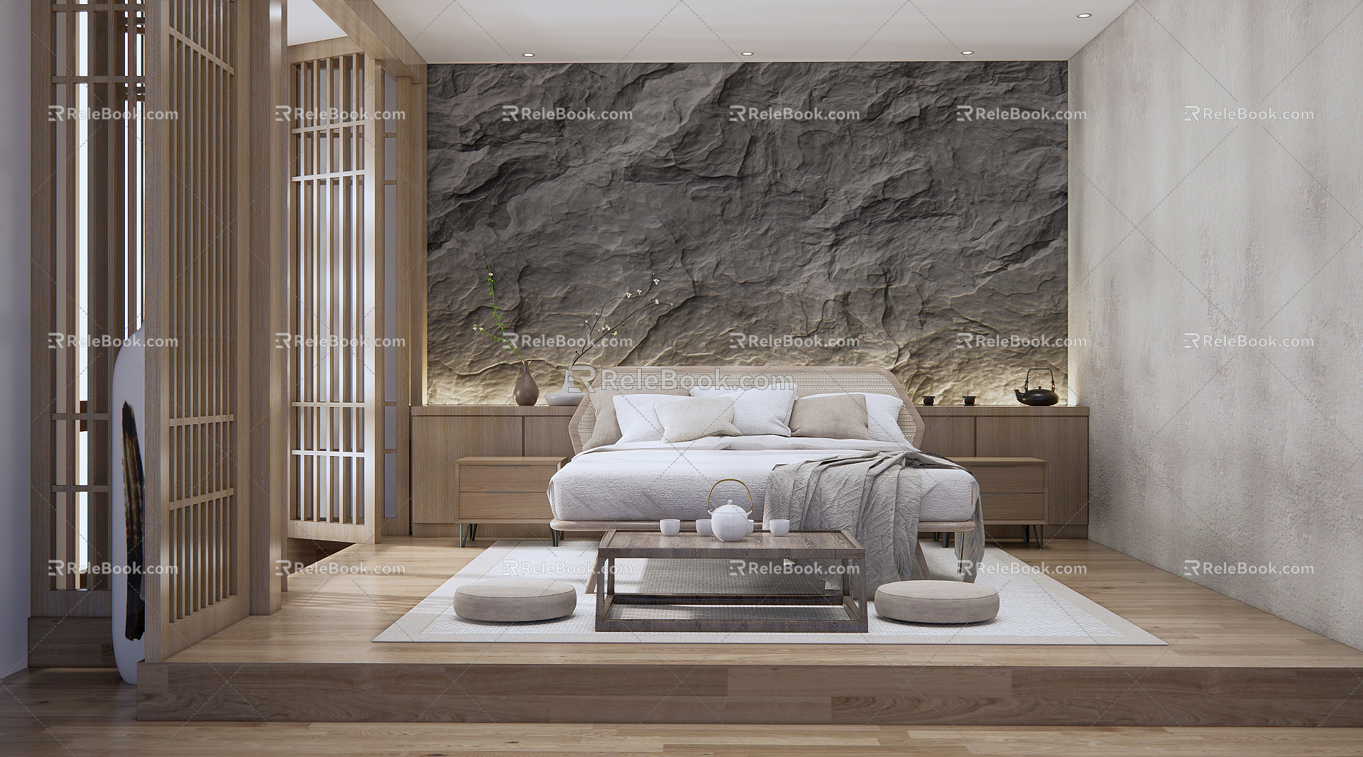 Japanese-style bedroom 3d model