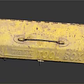 Vintage Yellow Metal Toolbox With Rustic Handle And Latch On Dark Surface 3d model