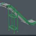 Industrial Conveyor Equipment Green Inclined Belt With Steel Frame Structure