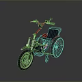 Modern Wheelchair Bike With Red Handlebars Black Seat And Large Wheels