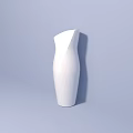 Modern White Table Lamp with Unique Sculptural Design and Light Blue Background 3d model