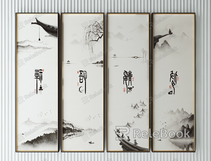 New Chinese Landscape Painting Decorative Painting model