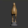 Golden Running Horse Sculpture With Gray Base And Elegant Dynamic Stance