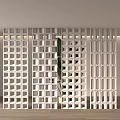 Modern White Decorative Room Divider With Geometric Cutout Patterns For Interior Design 3d model