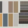 Stylish Modern Wall Panel Designs With Various Colors Textures And Linear Patterns 3d model