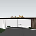 Modern Gate Curved Entrance Gate 3d model