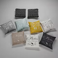Vintage Edition And La Bistro Themed Throw Pillows With Various Colors And Text Designs