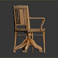 Modern Wooden Leisure Chairs Featuring Armrest Swivel Base And Simple Design