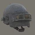 Tactical Metal Helmet With Worn Texture Transparent Face Shield And Adjustable Strap 3d model
