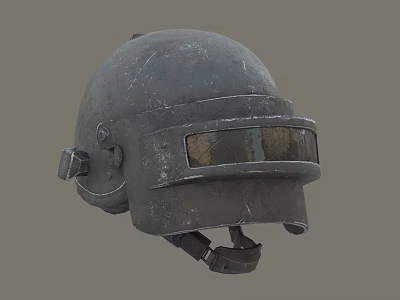 Tactical Metal Helmet With Worn Texture Transparent Face Shield And Adjustable Strap 3d model