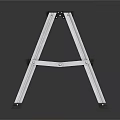 Silver Metal Folding Step Ladder With Two Steps And Anti slip Design For Household Use