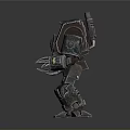 Green Brown Mech Robot Featuring Yellow Insignia Number 1 Mechanical Design Details